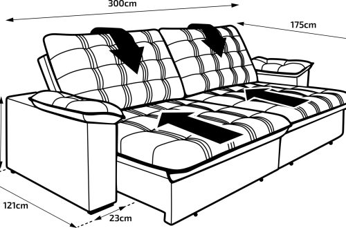 Sofá Retrátil e Reclinável Nobre